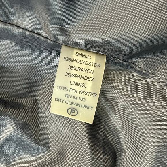 Calvin Klein Blazer Two Button Lux Blazer Dark Charcoal Gray 2 Lined Officerwear - Picture 9 of 9